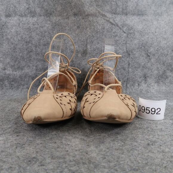 MIA Shoes Womens 7.5 Flats Norine Ankle Tie D'Orsay Cutout Fashion Almond Toe - Picture 3 of 15